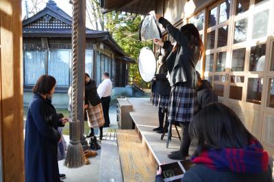 撮影の様子　鹿島神社