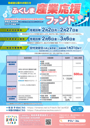 ふくしま産業応援ファンドチラシ-表