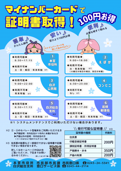 マイナンバーカードで証明書取得
