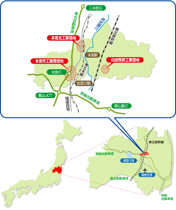 工業団地の位置の画像